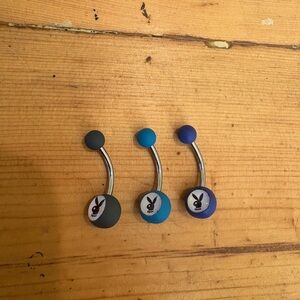 PLAYBOY Black, Blue, and Purple Belly Button Rings